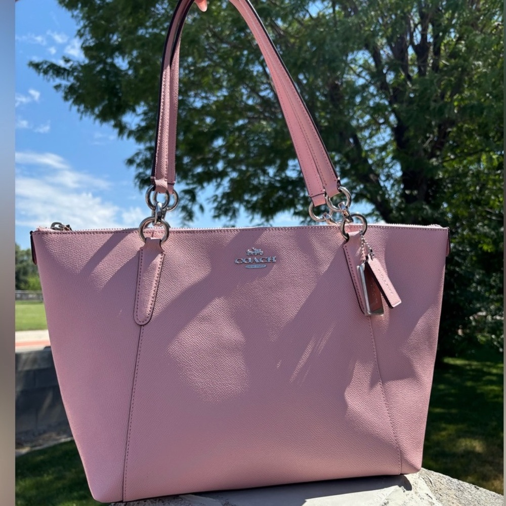 Coach Soft Pink Tote Bag with Silver hardware